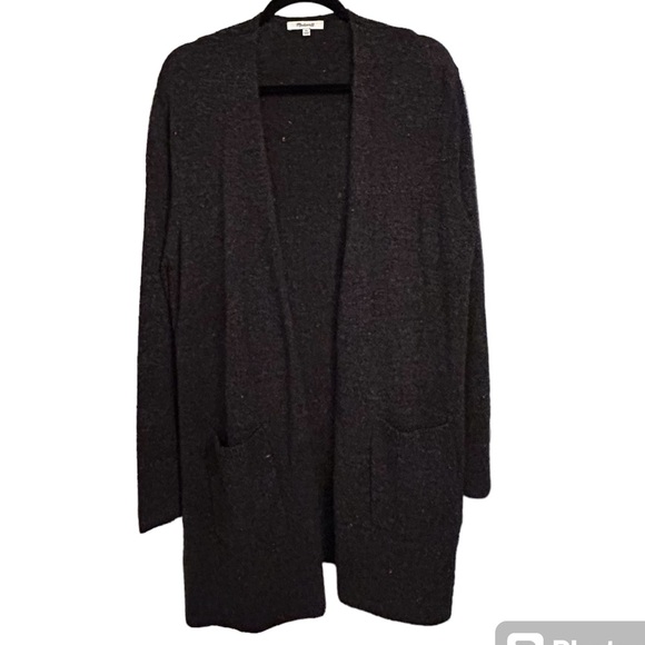 Madewell Sweaters - Madewell Charcoal Grey Red Speckled Soft Wool Blend Cardigan Size XL